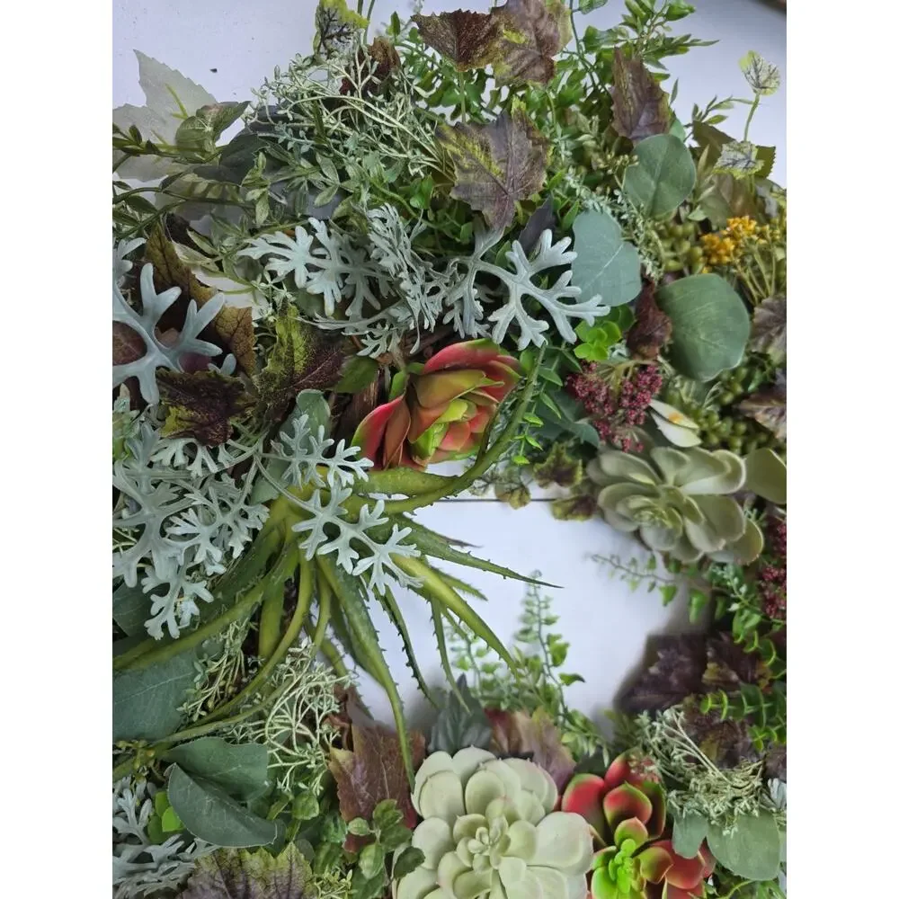 Succulent Green Wreath Eucalyptus 30